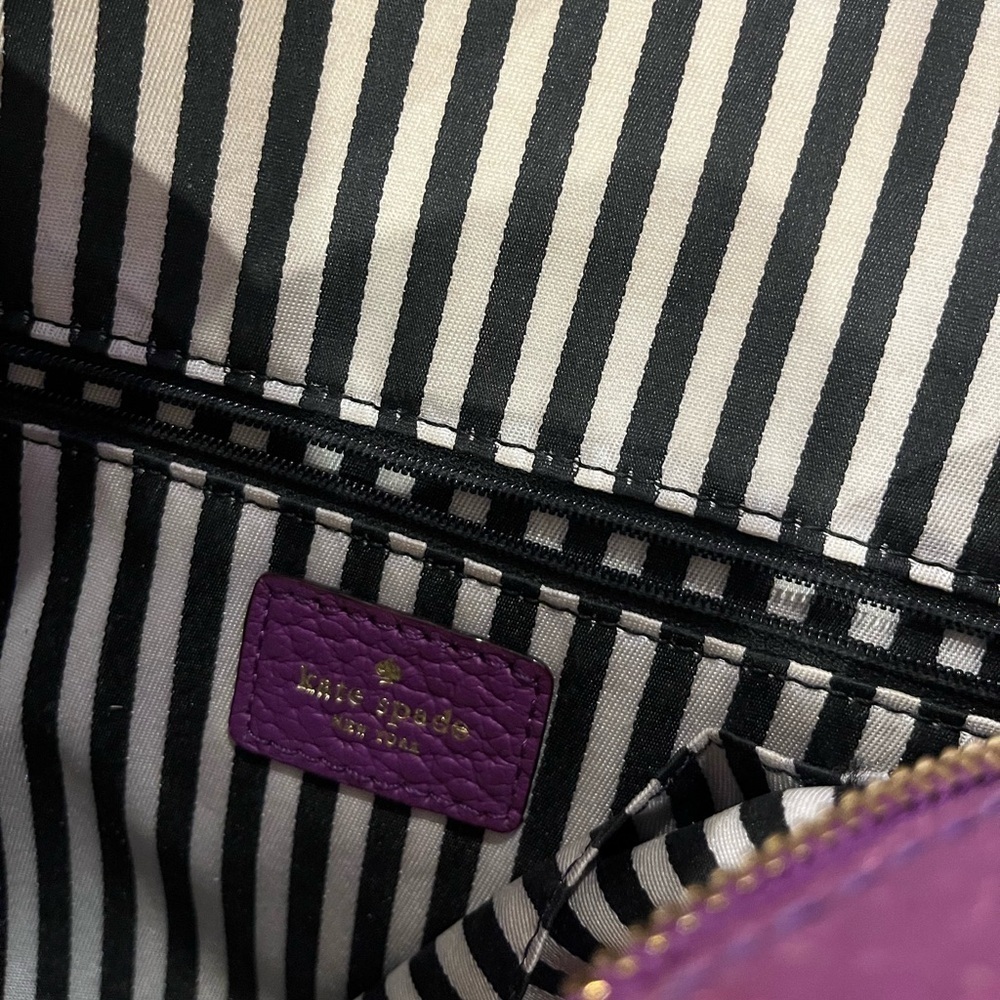 Kate Spade VIOLET PURPLE Shoulder Bag All Pebble Leather Purse - Picture 7 of 12